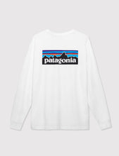 Load image into Gallery viewer, Patagonia P-6 Logo Responsibili-Tee Long Sleeved T-Shirt - White
