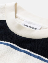 Load image into Gallery viewer, Norse Projects Johannes Textured Stripe Long Sleeve T-Shirt - Dark Navy Blue