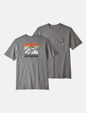 Load image into Gallery viewer, Patagonia Line Ridge Logo Pocket Responsibili-­Tee T­-Shirt - Gravel Heather Grey
