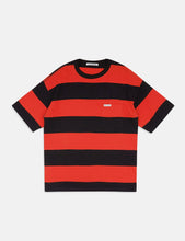 Load image into Gallery viewer, Calvin Klein Relaxed Block Stripe T-Shirt - Black/Racing Red
