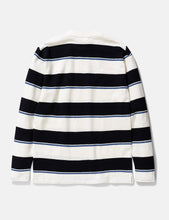 Load image into Gallery viewer, Norse Projects Johannes Textured Stripe Long Sleeve T-Shirt - Dark Navy Blue
